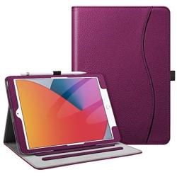 Fintie Case for iPad 10.2 Inch - [Corner Protection] Multi-Angle Viewing Folio Stand Cover with Pocket, Pencil Holder, Auto Wake/Sleep for iPad 8th / 7th Generation, Purple