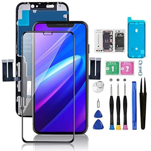 for iPhone 11 Screen Replacement 6.1”, Bsz4uov 3D Touch Screen LCD Display Digitizer for A2111, A2223, A2221 Cell Phone Repair Kits+ Waterproof Frame Adhesive Sticker+Screen Tempered Protector+Face ID