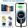 WAITIEE Magnetic Wireless Car Charger Compatible with iPhone 12/12 Pro/ 12 Pro Max/ 12 Mini with QC3.0 Adapter 15W/ 10W/ 7.5W/ 5W Fast Wireless Car Charger Mount with Secure Air Vent Clamp (Black)