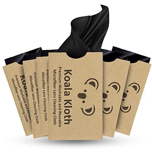 Koala Kloth Glasses Cleaning Cloth | Japanese Microfiber Lens Cleaner Cloth | Safe for All Multi-Coated Eyeglass and Camera Lenses (Pack of 6)