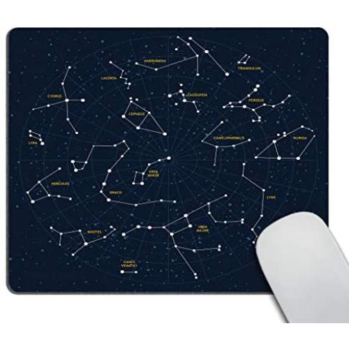 Smooffly Sky Map Mouse Pad Custom, Constellations Mousepad Non-Slip Rubber Gaming Mouse Pad Rectangle Mouse Pads for Computers Laptop