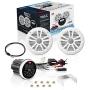 BOSS Audio Systems MCKGB350W.6 Weatherproof Marine Gauge Receiver and Speaker Package - IPX6 Receiver, 6.5 Inch Speakers, Bluetooth Audio, USB/MP3, AM/FM, NOAA Weather Band Tuner, no CD Player