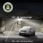 Aluminum Outdoor LED Security Light, 240°+90° Motion Activated Sensor floodlight, Dusk to Dawn, 3100 Lumen, 5000K, UL Certified, Waterproof, 35W 300W Incandescent Equiv, Patent Par Lens, White