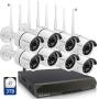 Wireless Security Camera System, 8 Channel Surveillance NVR Recorder and 8Pcs 1080P Home Outdoor Motion Activated IP Bullet Surveillance Cameras with Night Vision, 3TB Hard Drive