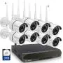 Wireless Security Camera System, 8 Channel Surveillance NVR Recorder and 8Pcs 1080P Home Outdoor Motion Activated IP Bullet Surveillance Cameras with Night Vision, 3TB Hard Drive