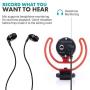 Movo VXR10-PRO External Video Microphone for Camera with Rycote Lyre Shock Mount - Compact Shotgun Mic and Accessories Compatible with Smartphones and DSLR Cameras - Battery-Free DSLR Microphone