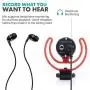Movo VXR10-PRO External Video Microphone for Camera with Rycote Lyre Shock Mount - Compact Shotgun Mic and Accessories Compatible with Smartphones and DSLR Cameras - Battery-Free DSLR Microphone
