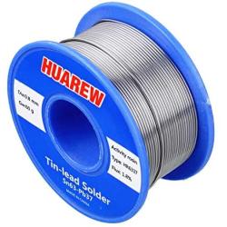 HUAREW HR6337 Sn 63-Pb 37 electric solder tin lead wire with rosin core (0.8 mm, 60 g)