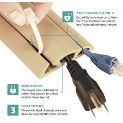 UT Wire 3-Channel Cord Protector & Concealer for Floor - 10FT - Beige