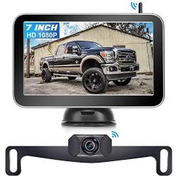 AMTIFO AM-W70 HD 1080P 7 Inch Digital Wireless Backup Camera for Trucks,Cars,Vans,Campers,Hitch Rear View Camera Kit with Stable Signal,DIY Guide Lines