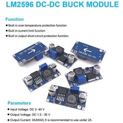 Zixtec 10 Pack LM2596 DC-DC Buck Converter Step Down Module Power Supply DIP Output 1.25V-30V 3A (ZT001)