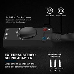 USB Sound Card, TechRise USB External Stereo Sound Adapter Splitter Converter with Volume Control for Windows and Mac, Plug & Play, No Drivers Needed