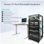 StarTech.com 25U Open Frame Server Rack - 4 Post Adjustable Depth (22'' to 40'') Network Equipment Rack w/ Casters/ Levelers/ Cable Management (4POSTRACK25U), Black