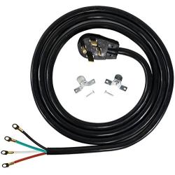 Certified Appliance Accessories 30-Amp Appliance Power Cord, 4 Prong Dryer Cord, 4 Color Coded Wires with Eyelet Connectors, 10ft, Copper Wire