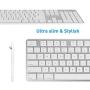 Macally Ultra-Slim USB Wired Keyboard with Number Keypad for Apple Mac Pro, MacBook Pro/Air, iMac, Mac Mini, Laptop Computers, Windows Desktop PC Laptops, Silver (SLIMKEYPROA)