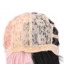 SinRain Half Black Half Pink Long Straight Fashion Halloween Party Wig For Women Girls (Black/Pink -Long)