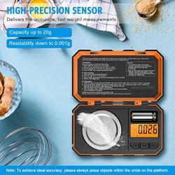 ORIA Digital Mini Scale, Electronic Smart Scale, 20g Pocket Scale, 20g Calibration Weight and Tweezers, 6 Units, LCD Backlit Display, Auto Off, Tare, Stainless Steel (Battery Included)