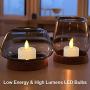 Battery Operated Led Rechargeble Remote Tea Lights Small Fake Votive Candles with Moving Flame Outdoor Flickering Flameless Electric Candle Light with Timer Can be Charged for Christmas-6 Pack