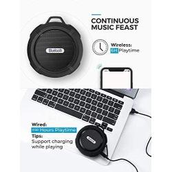 Bluetooth Speaker, Portable Bluetooth Speake Waterproof Bluetooth Speaker with 6H Playtime, Loud HD Sound, Shower Speaker with Suction Cup & Sturdy Hook, Compatible with iOS, Android, PC, Pad