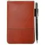 Small Pocket PU Leather Business Notebook Lined Memo Pad Holder Jotter Book Steno Notepad 3.5-Inch X 5.5-Inch Note Pad, Refillable, 8 Digital Calculator, Pen Holder Loop, Metal Ball Point Pen