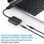 TechRise USB Audio Adapter External Stereo Sound Card with 3.5mm Headphone and Microphone Jack for Windows, Mac, Linux, PC, Laptops, Desktops