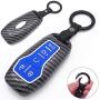 Royalfox(TM) 4 5 Buttons Carbon Fiber Texture Smart keyless Entry Remote Key Fob case Cover for Ford Mustang F-150 F-450 Explorer Taurus Fusion Edge,Lincoln MKZ MKC MKX (Blue)