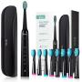 Initio Sonic Electric Toothbrush, 5 Modes with Smart Timer, 8 Brush Heads & Travel Case Included, Rechargeable Toothbrush, Oral Care Whitening Toothbrush