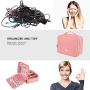 Travel Electronics Organizer, Waterproof Cable Organizer Bag for Electronic Accessories Double Layer Large Shockproof Cable Storage Bag for Cord, Power Bank, Tablet(Up to iPad 11 inch)- Rose Gold