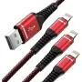 Heavy Duty Charger Cable, 3Pack 6ft USB Charging Cable, Braided Nylon Long Charger Cord Compatible with iPhone 11/11 Pro/X/Xs Max/XR / 8/8 Plus / 7/7 Plus/6/6S/6plus /iPad Mini-Red