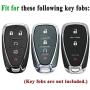Blue Soft TPU Smart Key Fob Case Holder Jacket Protector for 2016 2017 2018 2019 Chevy Malibu Camaro Cruze Traverse Spark Sonic Volt Bolt