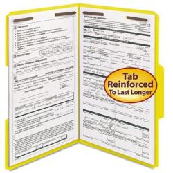 Smead 17940 Folders Two Fasteners 1/3 Cut Assorted Top Tab Legal Yellow 50/Box