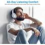 LETSCOM Bluetooth Headphones, 100 Hours Playtime Bluetooth 5.0 Headphones Over Ear with Deep Bass, Hi-Fi Sound and Soft Earpads, Built-in Mic, Wired/Wireless Headset for Home Office-Silver