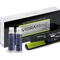 Value Bundle: Vibrastrait PRO 1-inch Vibrating Flat Iron with Travel Case & Travel Size Cloud 9 Shampoo & Conditioner