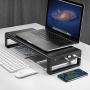 Vaydeer USB 3.0 Aluminum Monitor Stand Metal Riser Support Transfer Data and Charging,Keyboard and Mouse Storage Desk Organizer(44x20x9cm)