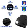 Bluetooth Beanie Hat Music Hat Knit Cap with Headphone Stereo Speaker LED Light for Running Hiking Men Women Teens