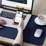 Bedsure Genuine Leather Desk Pad, Office Desk Mat Blotter on Top of Desks, Large Computer Desk Mat, Waterproof Non Slip Desk Pad Protector for Office and Home (Dark Blue,15.7x31.5 inches)