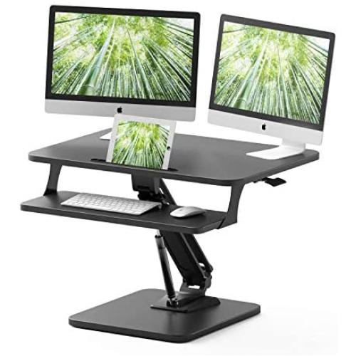 ZHU CHUANG Stand Up Desk Standing Desk Converter Gas Spring Sit Stand Desk Workstation Sit to Stand Desk Riser (Black 2)
