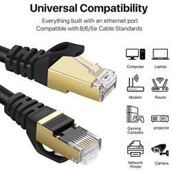 TNP Cat7 Ethernet Network Cable (5 FT) - High Performance 10 Gigabit Ethernet 600MHz with Professional Gold Plated Snagless RJ45 Connector Premium Shielded Twisted Pair S/STP Patch Plug Wire Cord