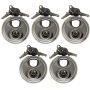 Admiral Locks Stainless Steel Discus Lock, Keyed Alike Removable Key (Pack of 5)