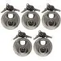 Admiral Locks Stainless Steel Discus Lock, Keyed Alike Removable Key (Pack of 5)