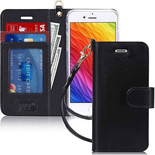 FYY Case for iPhone 7/8/SE 2020, Luxury PU Leather Wallet Phone Case with Card Holder Flip Cover for iPhone 7/iPhone 8/iPhone SE 2020 (2nd Gen) 4.7 inch - Black