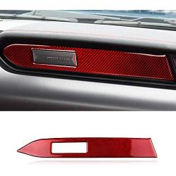 Car Styling Carbon Fiber Interior Car Dashboard Decoration Strip Center Console Custom 3D Sticker for Ford Mustang 2015 2016 2017 2018 2019 Accessories (1 Piece Red)