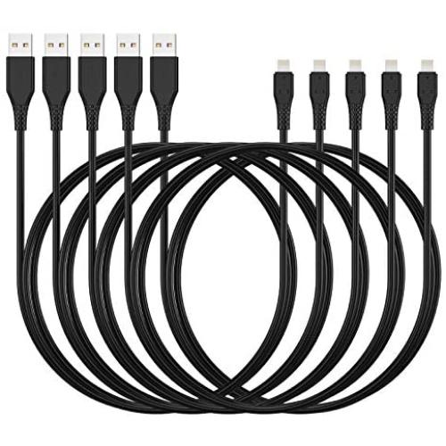 iPhone Charger Cable 6ft 5Pack,[MFi Certified] Lightning Cable 6 Foot,Ailawuu iPhone Cord USB Fast Charging Compatible with iPhone 11/11 Pro/Pro Max/X/XS Max/XR/8/8 Plus/7/7 Plus/iPad/iPod (Black)