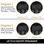GE 7-Day Programmable Power Strip with Digital Timer, 8 Grounded Outlets (4 Timed / 4 Always On), Indoor, 15 Amp, 1800W, Easy Presets and Custom Settings for Weekly Cycle, Minute Intervals, 15077 Black