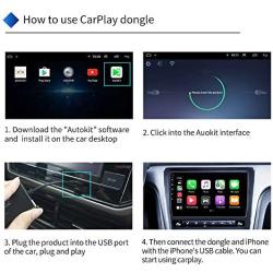 CarlinKit Wired CarPlay Dongle Android Auto for Car Radio with Android System Version 4.4.2 and Above, Install The AutoKit App in The Car System, Dongle Connect The Cars AutoKit app to get CarPlay