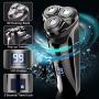 Electric Shaver for Men, PURKOO Electric Razor for Men 3D Rotary Razors for Shaving Beard Trimmer Rechargeable Cordless with Pop-up Trimmer Waterproof Wet&Dry Mens Shaver Lithium Battery LCD Display