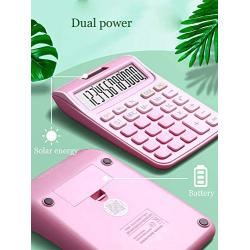 BREIS Calculator,Standard Function Desktop Electronic Calculators 12 Digit Large LCD Display and Big Button for Daily Basic Office (Pink)