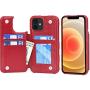 Arae Compatible with Case iPhone 12 and iPhone 12 Pro - Wallet Case with PU Leather Card Pockets Back Flip Cover for iPhone 12/12 Pro 6.1 inch - Wine red