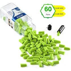 Mpow 055A Ear Plugs 60 Pairs, Super Soft Foam Ear Plugs 34dB SNR, Noise Reduction Hearing Protector, with Aluminum Carry Case, for Sleeping, Woodworking, Shooting, Travel, Loud Events-Green