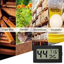 Mini Hygrometer Thermometer Portable Digital Electronic Temperature Humidity Gauge 4 Pack Indoor Outdoor Thermometer Wireless LCD Display for Greenhouse, Garden, Guitar Box, Kitchen, Closet